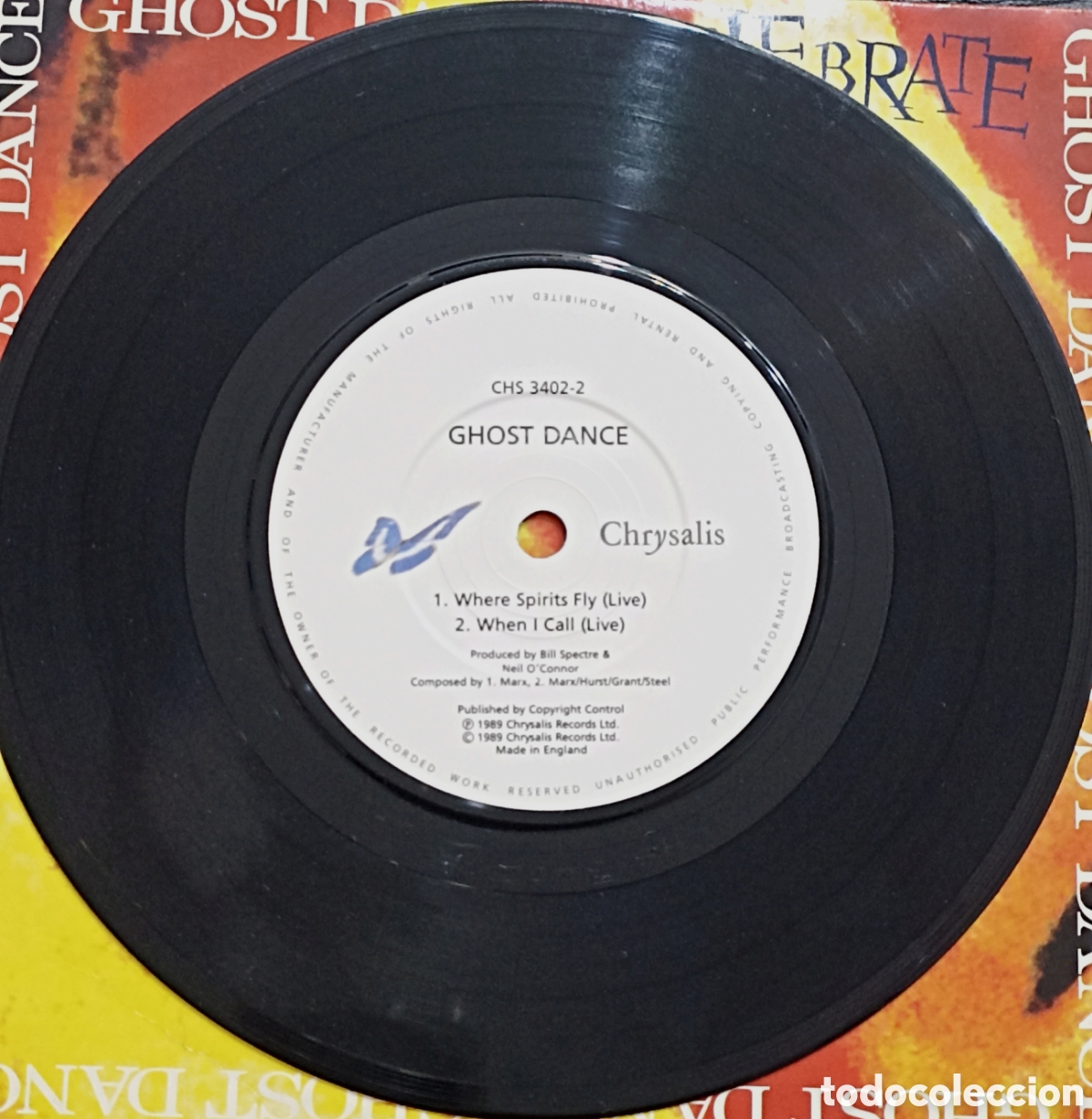 Discos de vinilo: SINGLE GHOST DANCE - CELEBRATE - CHRYSALIA 1989 - Foto 4