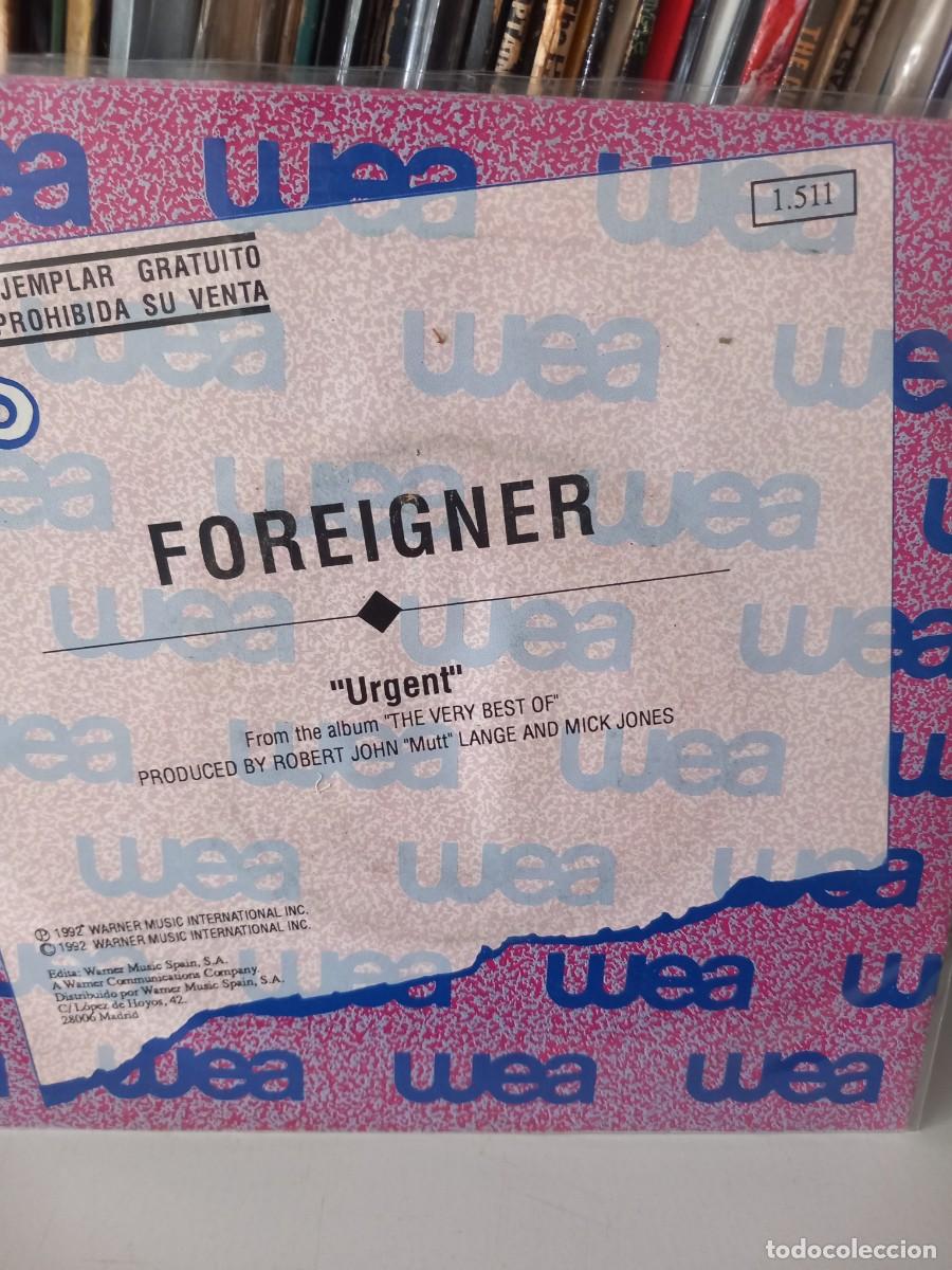Discos de vinilo: Foreigner &lrm;&ndash; Urgent - simple promo - Foto 2