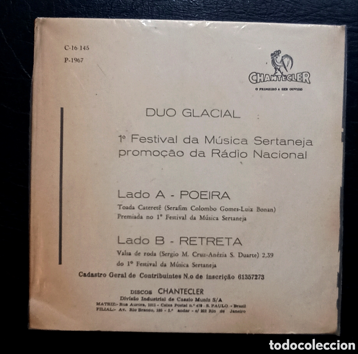 Discos de vinilo: SINGLE DUO GLACIAL - POEIRA - Foto 2