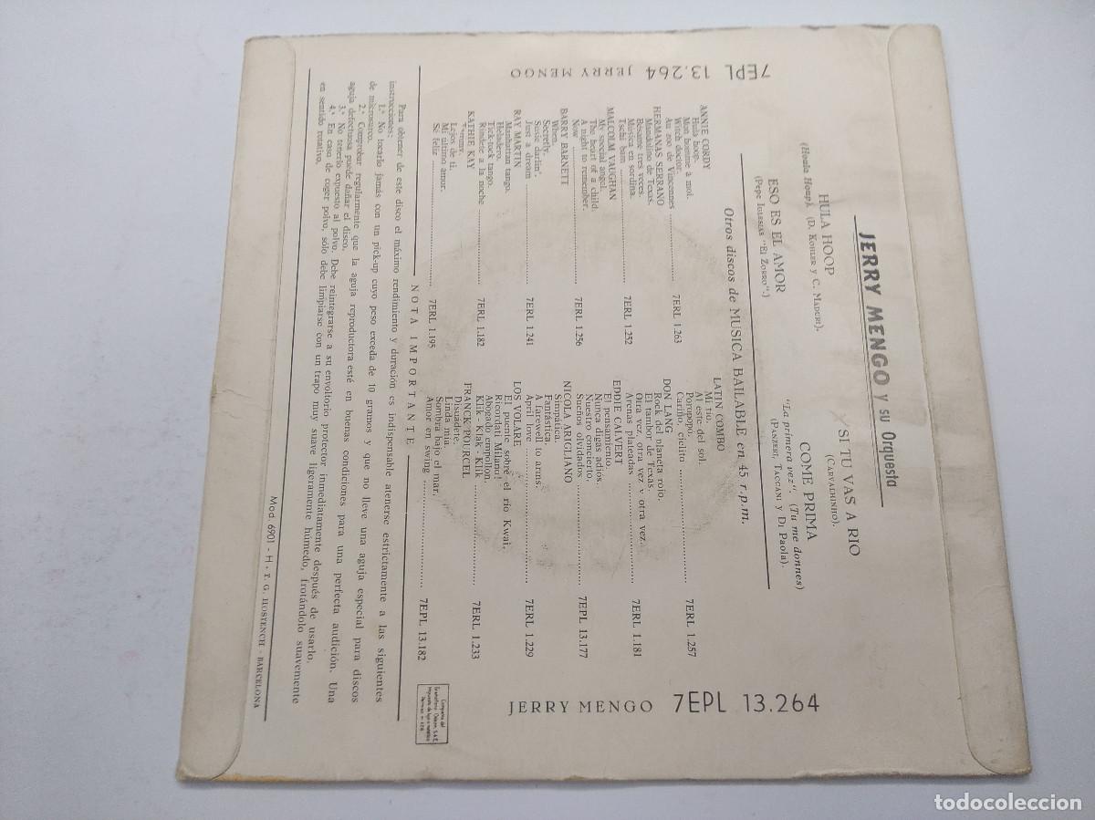 Discos de vinilo: JERRY MENGO/HULA HOOP/SINGLE. - Foto 3