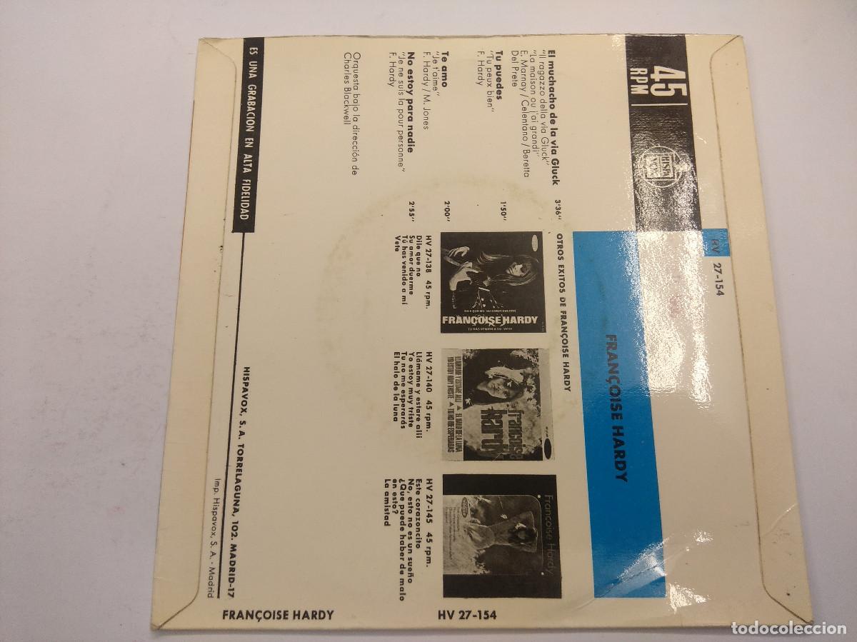 Discos de vinilo: FRANCOISE HARDY/EL MUCHACHO DE LA VIA GLUCK/SINGLE. - Foto 3