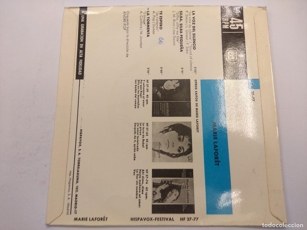 Discos de vinilo: MARIE LAFORET/LA VOZ DEL SILENCIO/SINGLE. - Foto 3