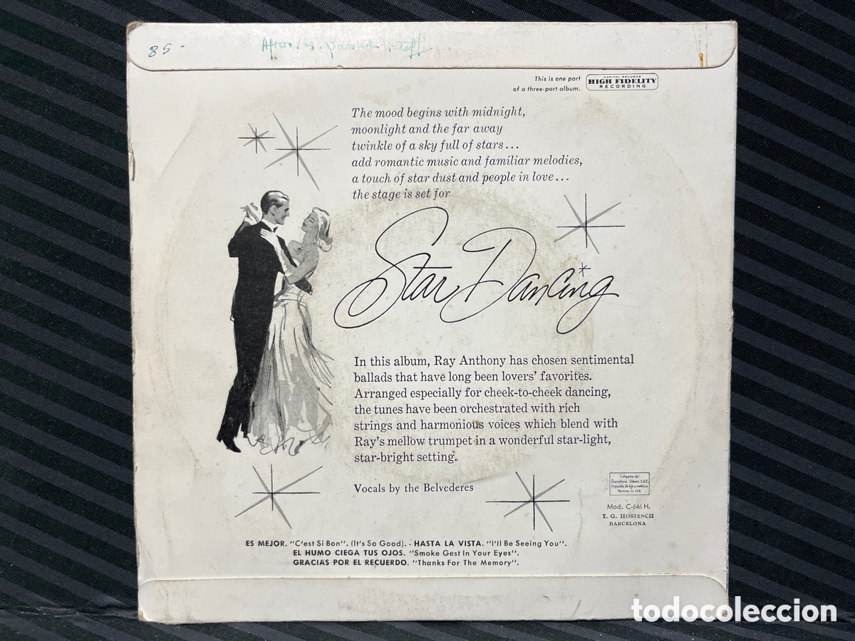 Discos de vinilo: Ray Anthony - Plays For Star Dancing Part 2 (7&rdquo;, EP) - Foto 2