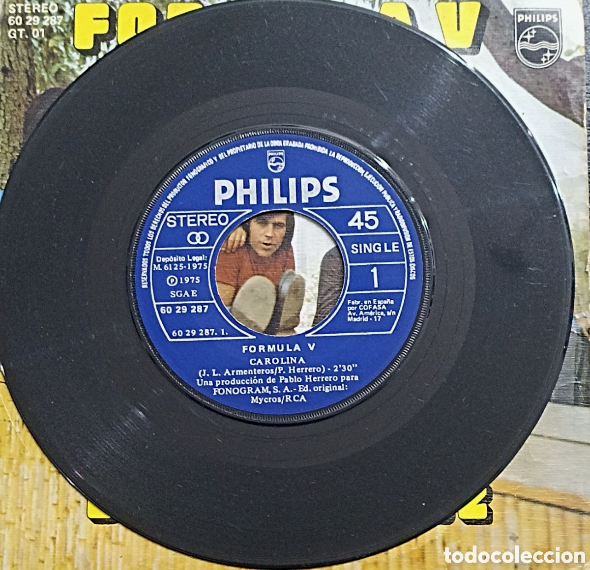 Discos de vinilo: SINGLE F&Oacute;RMULA V - CAROLINA - PHILIPS 1975 - Foto 3