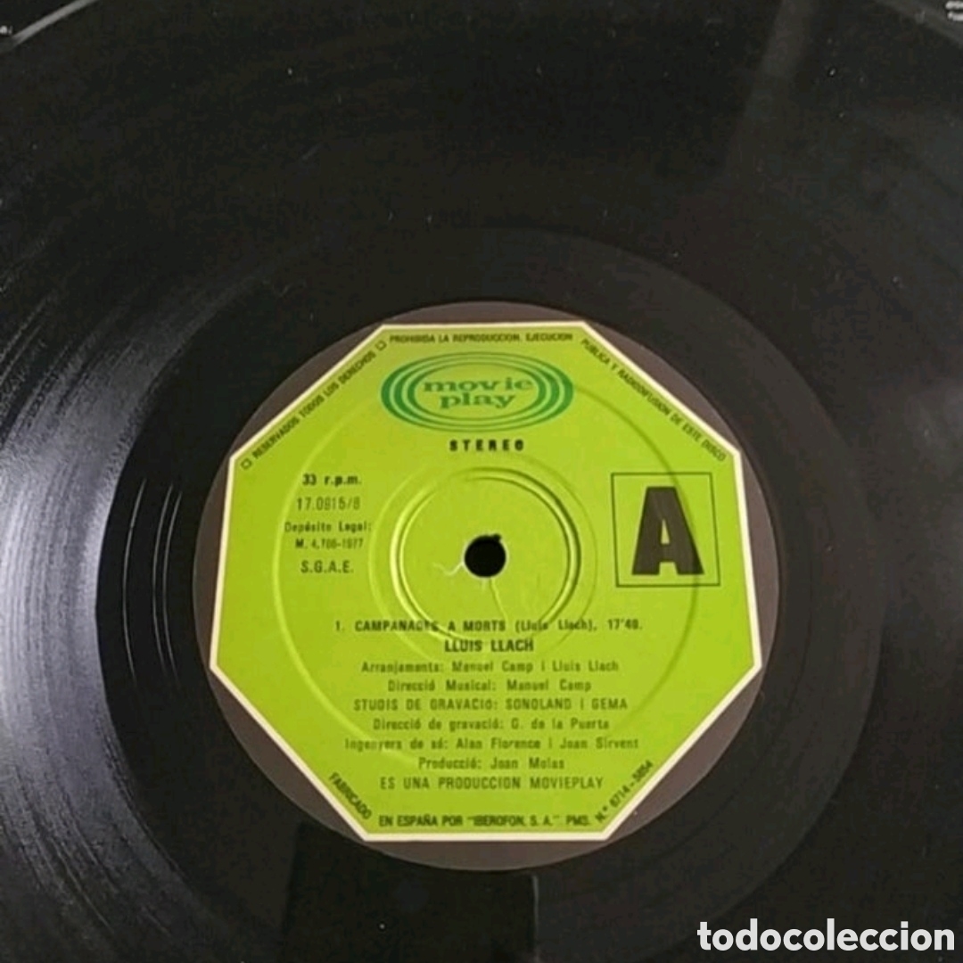 Discos de vinilo: Lp Lluis Llach. Campanades a morts - Foto 3