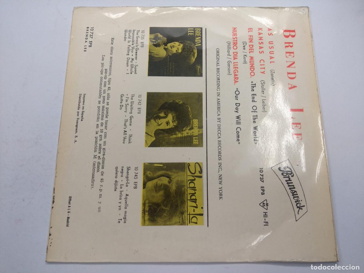 Discos de vinilo: BRENDA LEE/AS USUAL/SINGLE. - Foto 3