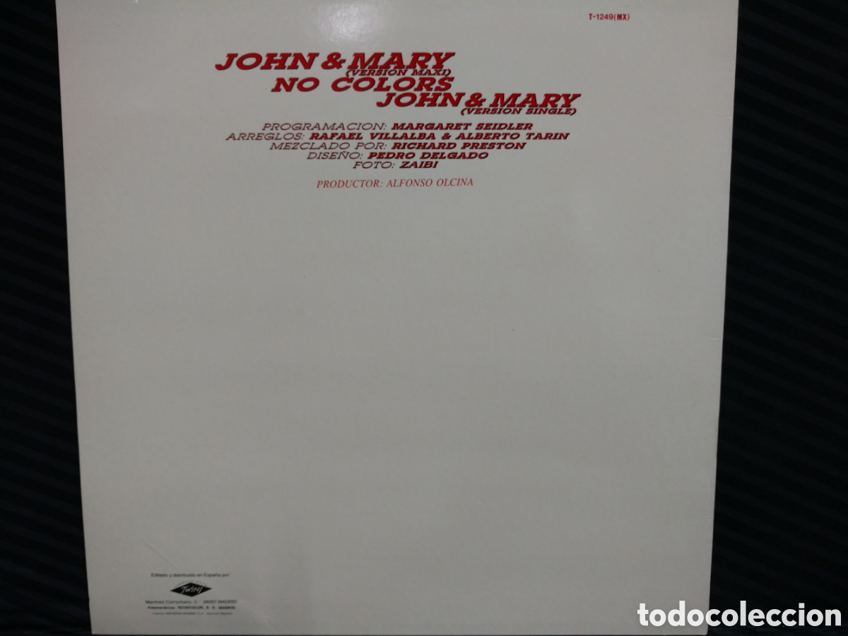 Discos de vinilo: Mani - John & Mary (12&rdquo;, Maxi) - Foto 2