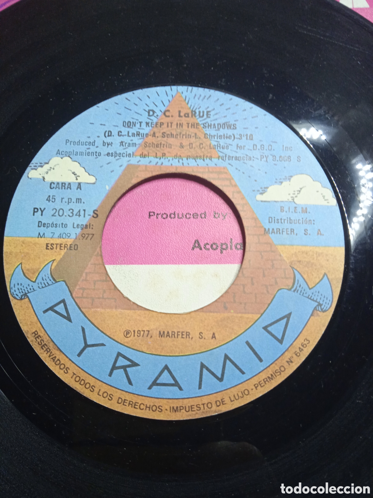 Discos de vinilo: Single 7&rdquo; D.C laRUE.1977.Dont keep It on the shadows. - Foto 4