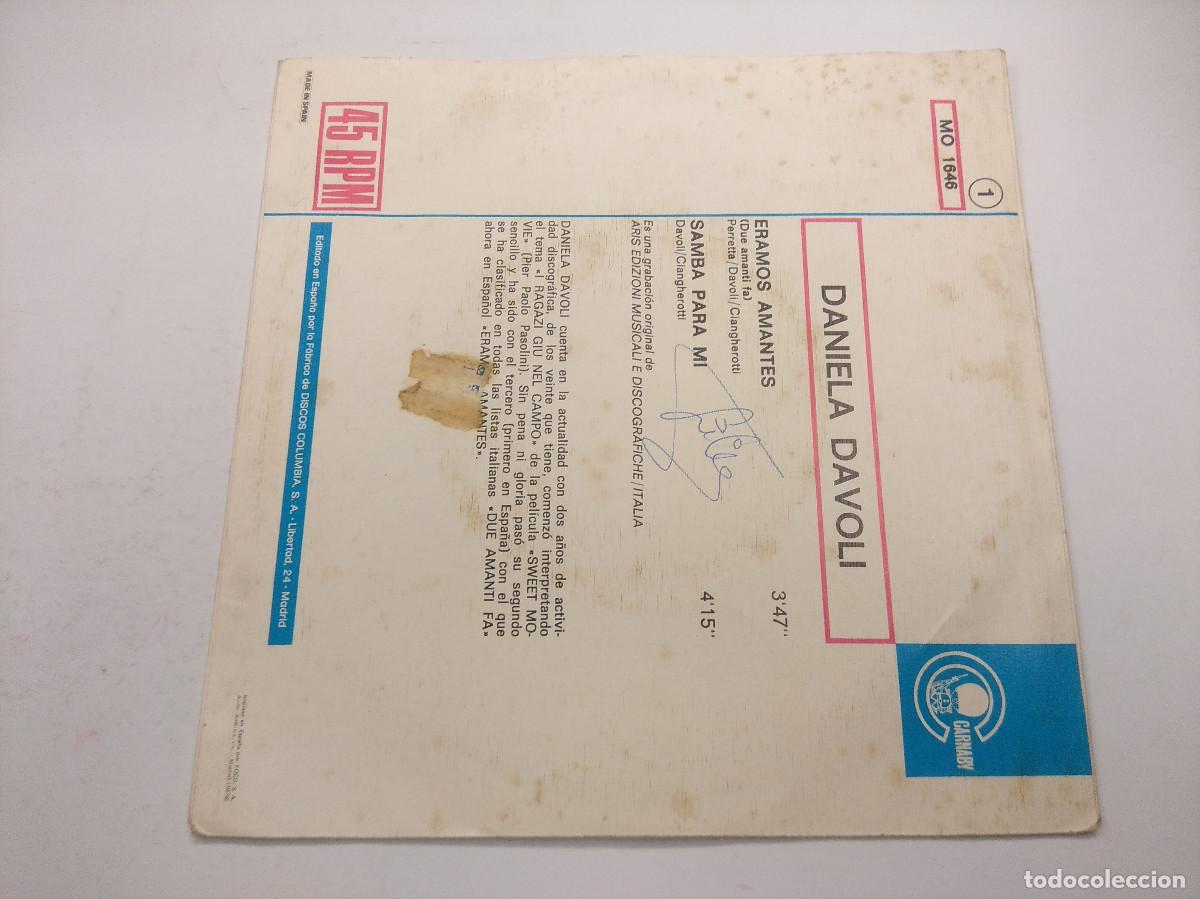Discos de vinilo: DANIELA DAVOLI/ERAMOS AMANTES/SINGLE. - Foto 3