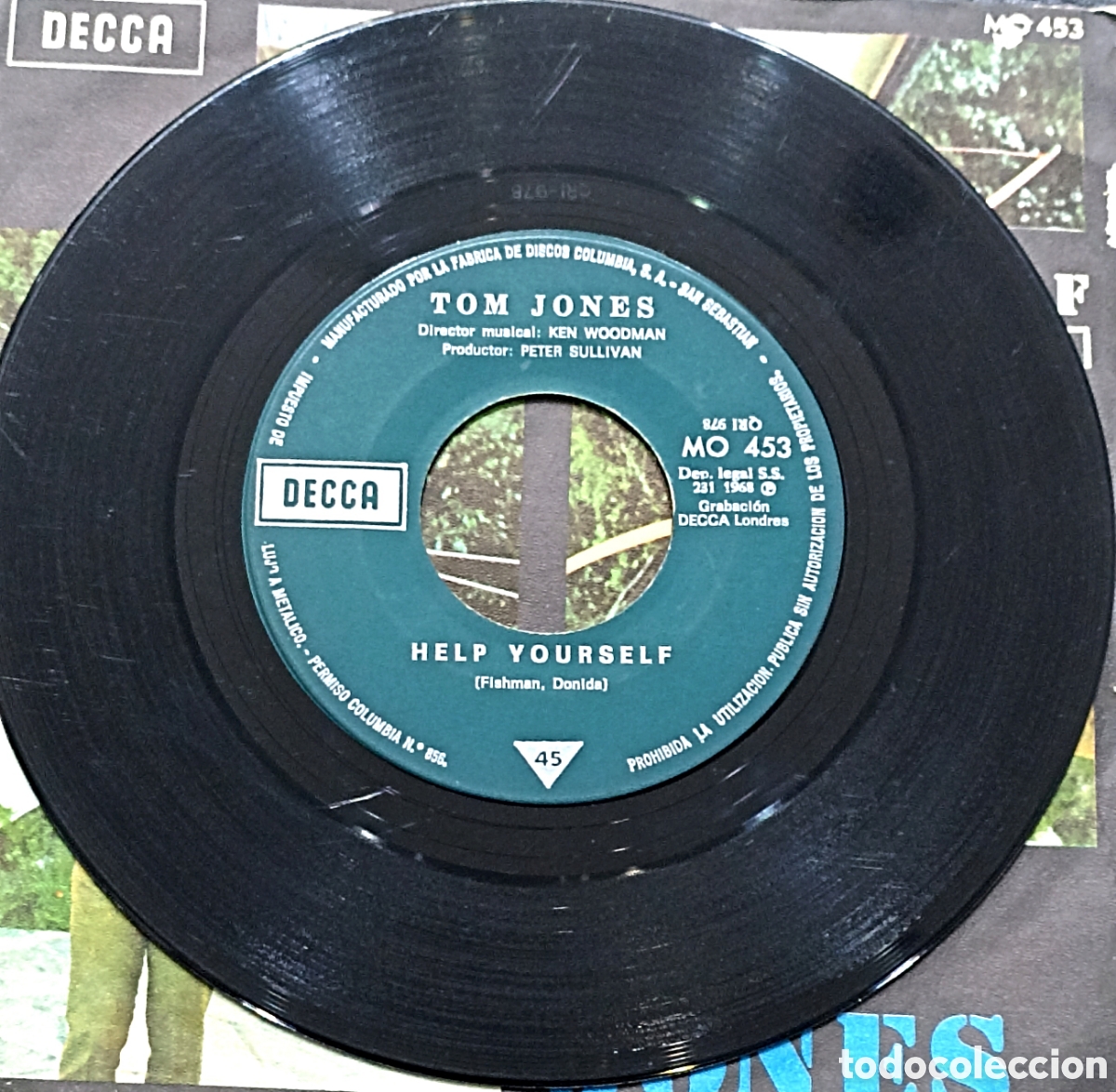 Discos de vinilo: SINGLE TOM JONES - HELP YOURSELF - DECCA 1968 - Foto 3