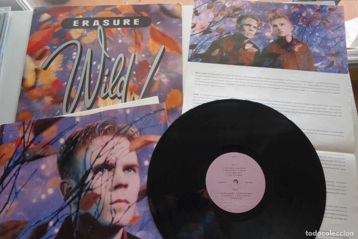 Discos de vinilo: ERASURE: Wild!. LP Vinilo ORIGINAL UK CON FUNDA INTERIOR E INSERT - Foto 2