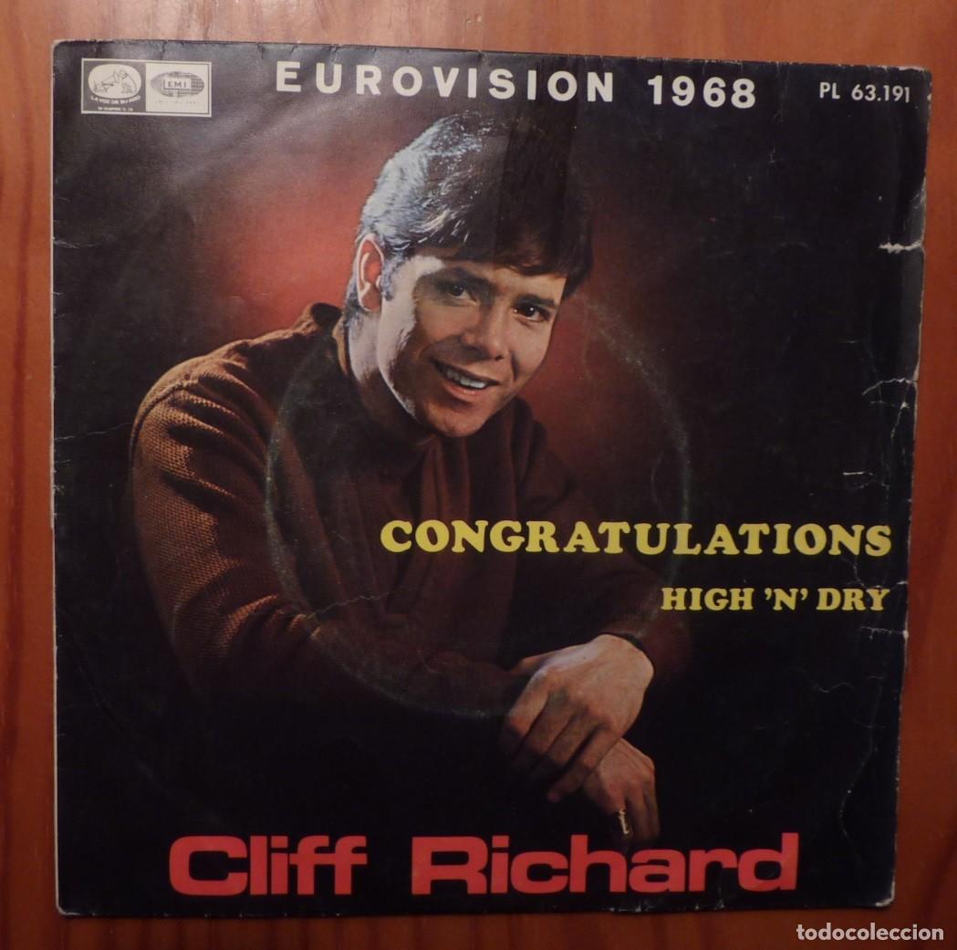 Discos de vinilo: CLIFF RICHARD / CONGRATULATIONS / 1968 / SINGLE - Foto 1