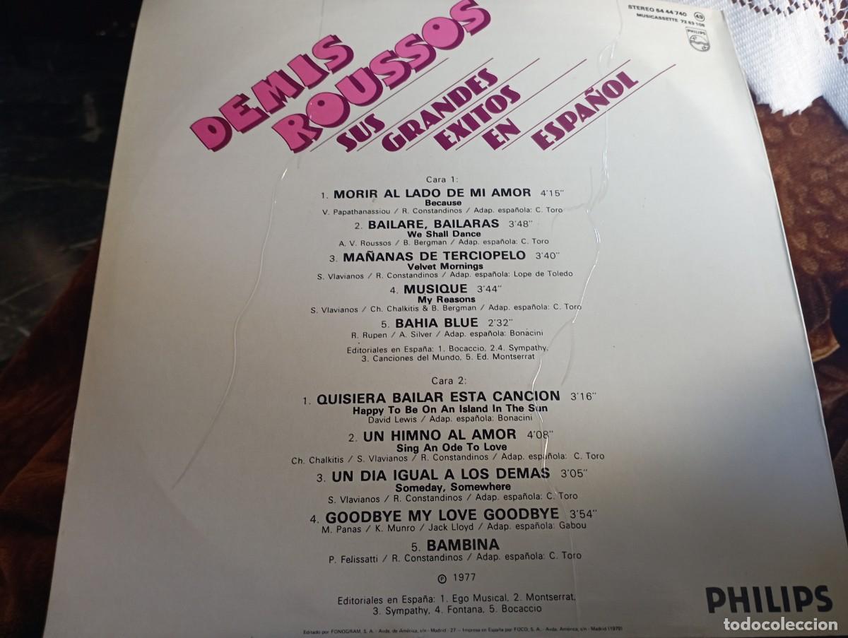 Discos de vinilo: Demis Roussos - Grandes &eacute;xitos en espa&ntilde;ol - Foto 2