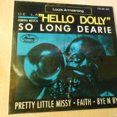 Discos de vinilo: LOUIS ARMSTRONG - HELLO DOLLY -, EP, SO LONG DEARIE + 3, AÑO 1965, MERCURY RECORDS 126.188 MCE. Lote 382306389