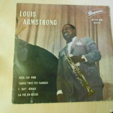Discos de vinilo: LOUIS ARMSTRONG, EP, KISS OF FIRE + 3, AÑO 1962, BRUNSWICK 10.717 EPB. Lote 382320079