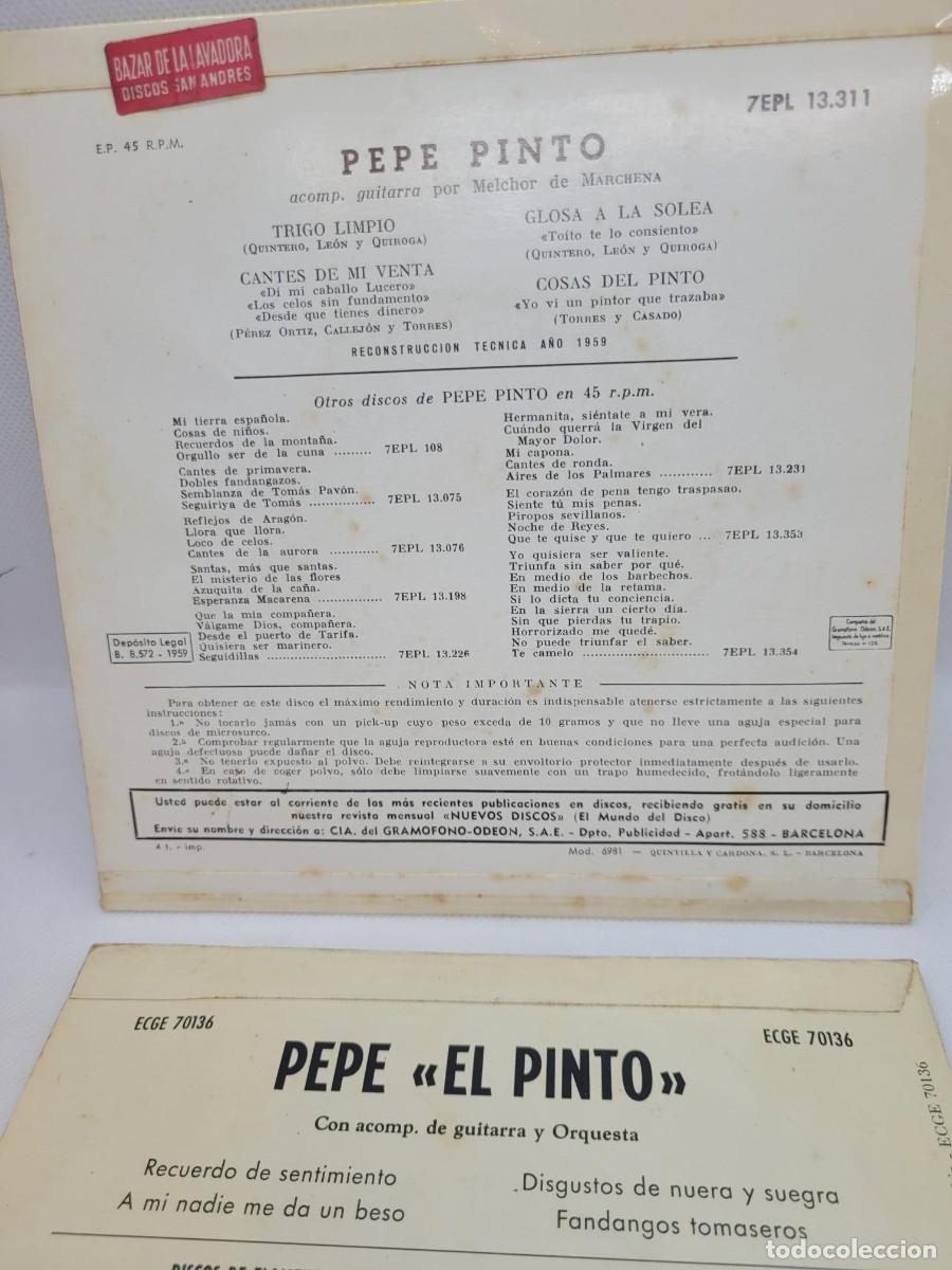 Discos de vinilo: SELECCI&Oacute;N DE DOS VINILO SINGLES DE PEPE PINTO - Foto 2