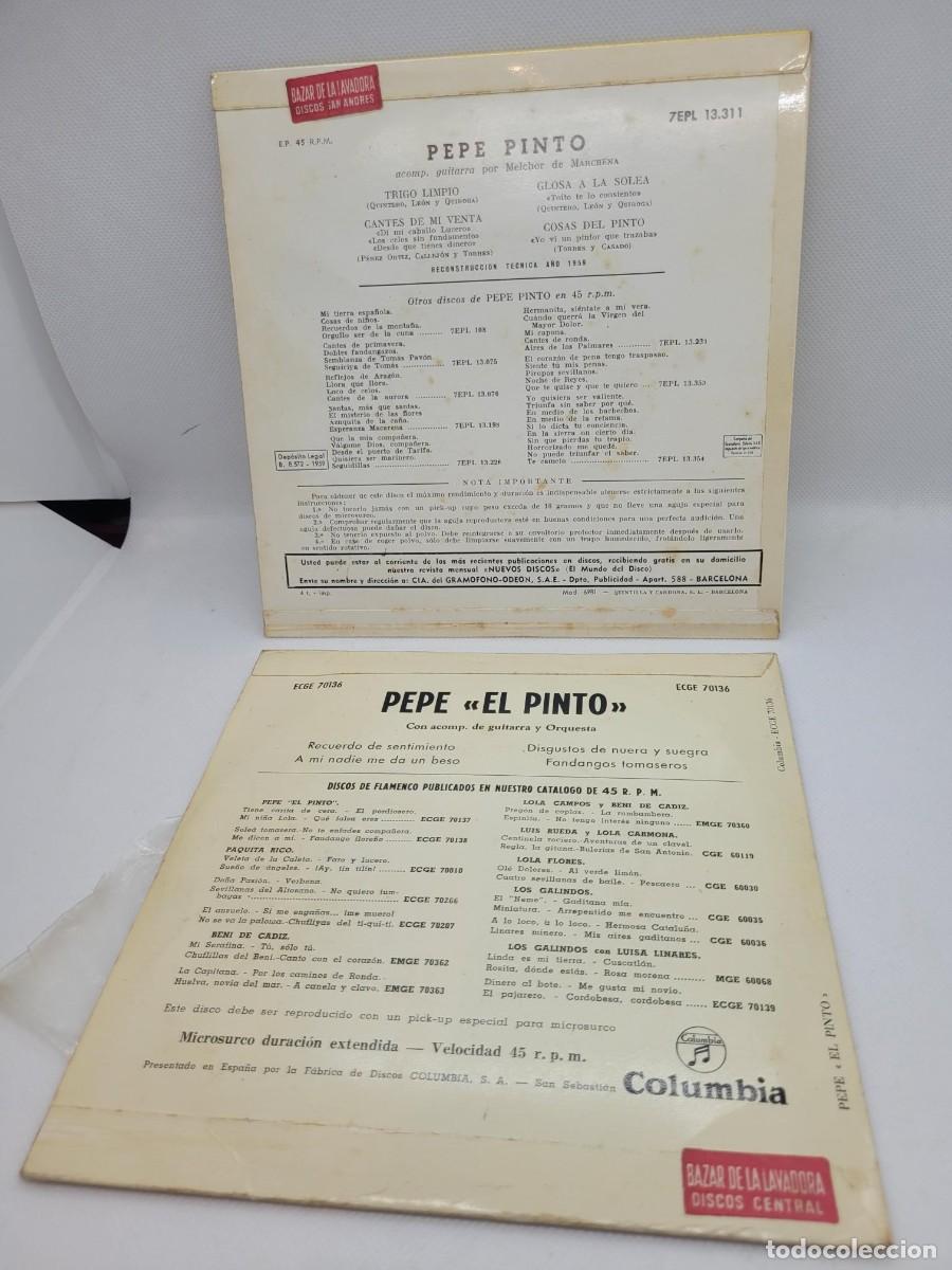 Discos de vinilo: SELECCI&Oacute;N DE DOS VINILO SINGLES DE PEPE PINTO - Foto 4