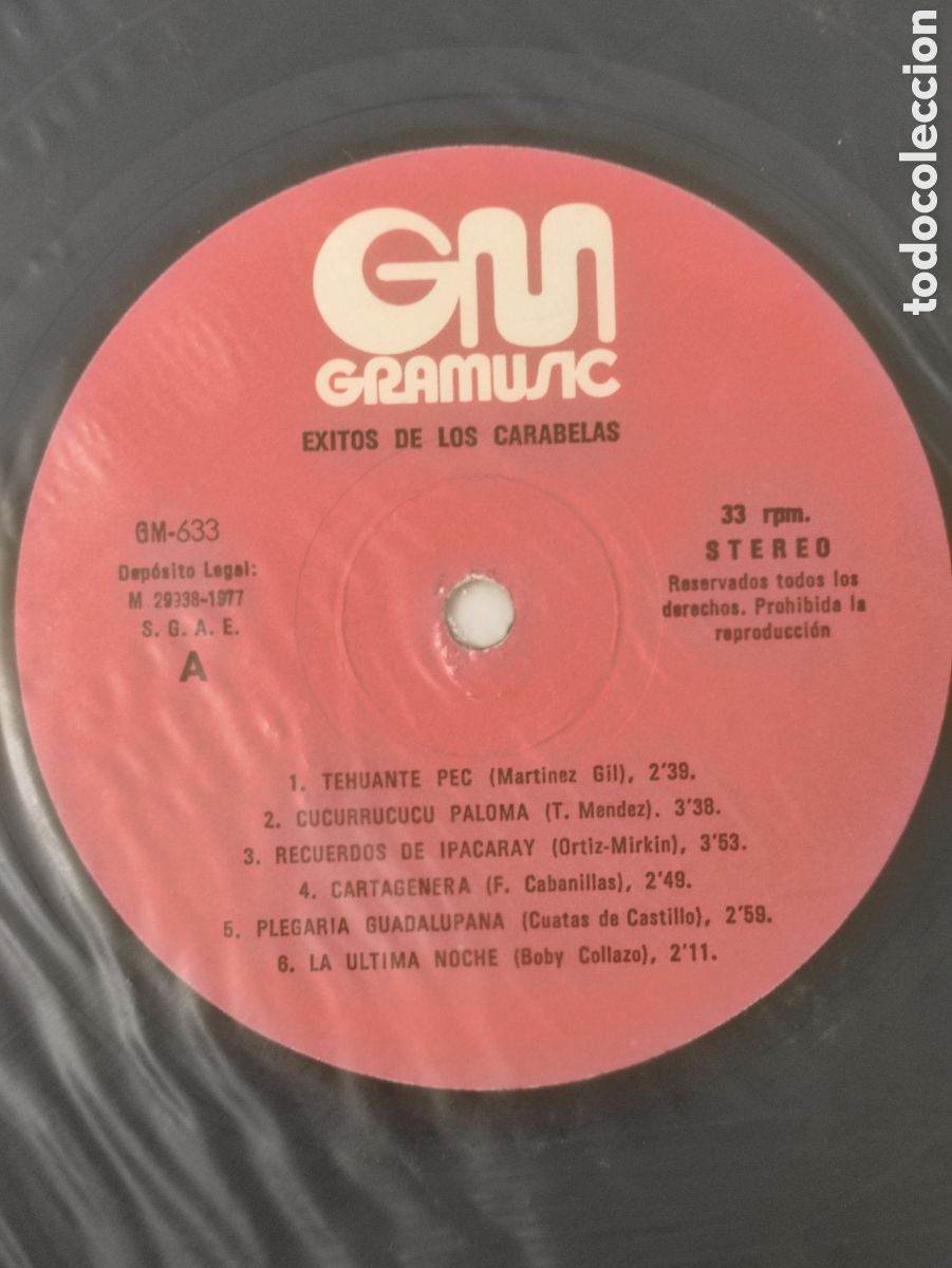 Discos de vinilo: Exitos de Los Carabelas - Los Carabelas - GM-633 - 1977 - Foto 4