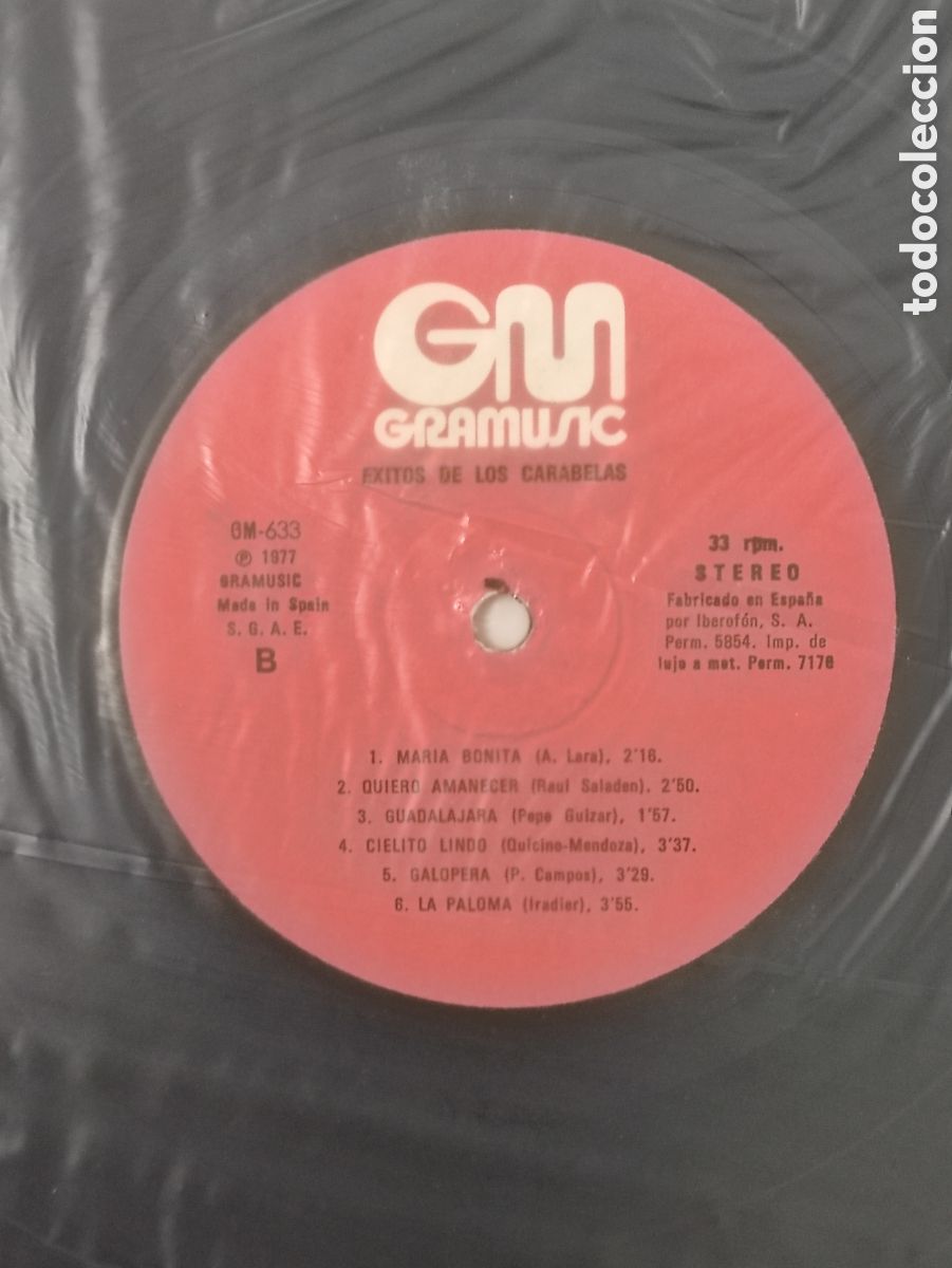 Discos de vinilo: Exitos de Los Carabelas - Los Carabelas - GM-633 - 1977 - Foto 5
