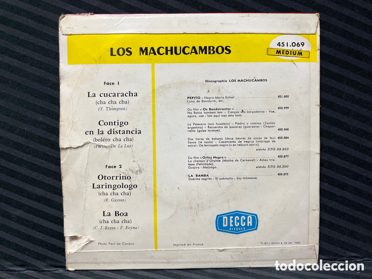 Discos de vinilo: Los Machucambos - La Cucaracha (7&rdquo;, EP) - Foto 2