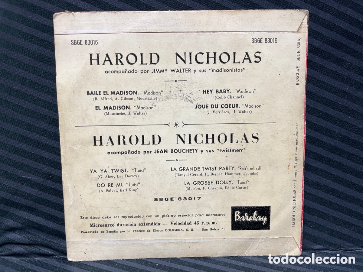 Discos de vinilo: Harold Nicholas - Baile El Madison (7&rdquo;, EP) - Foto 2