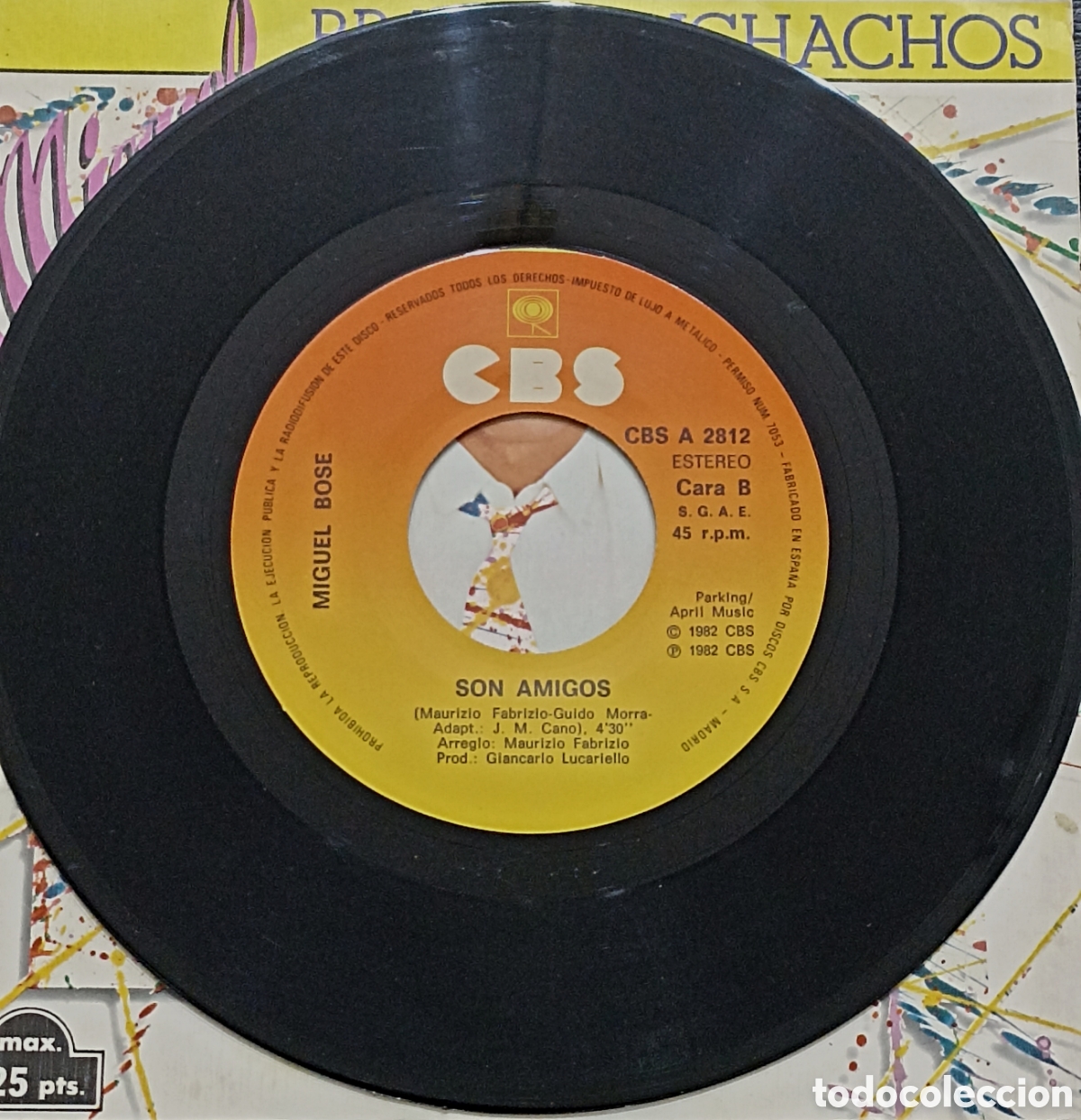 Discos de vinilo: SINGLE MIGUEL BOSE - BRAVO MUCHACHOS - CBS 1982 - Foto 4