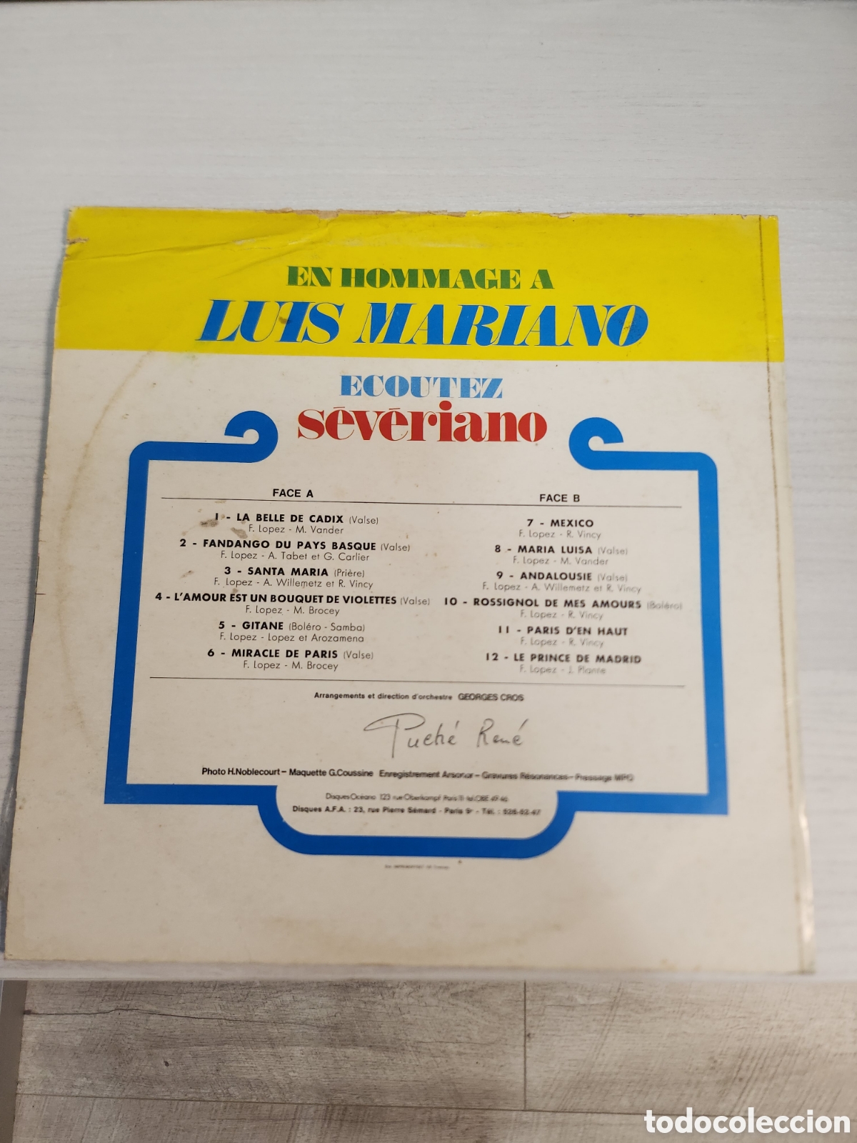 Discos de vinilo: Luis Mariano en Hommage a. Ecoutez, Severiano LP - Foto 2