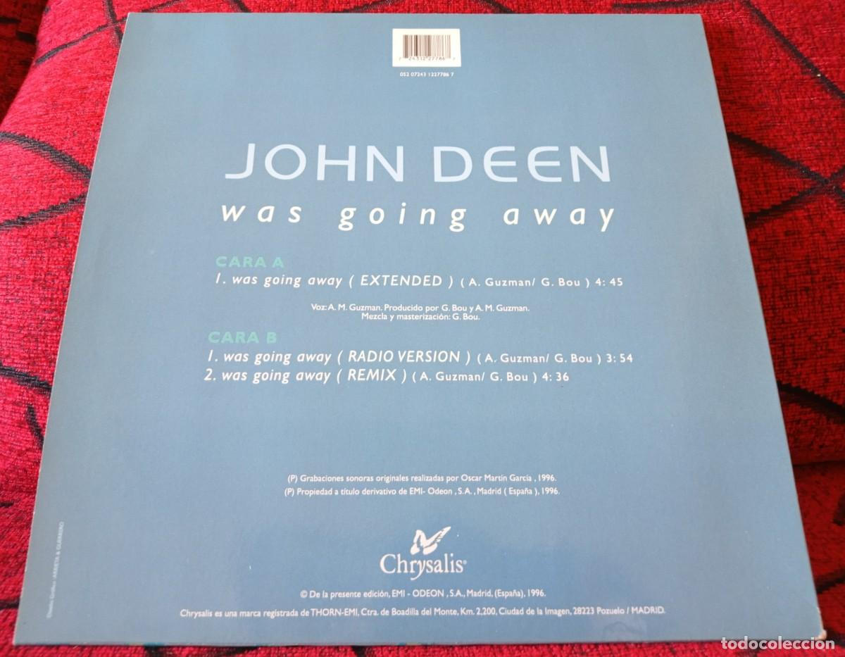 Discos de vinilo: JOHN DEEN ** Was Going Away ** MAXI SINGLE VINILO ORIGINAL 1996 - Foto 2