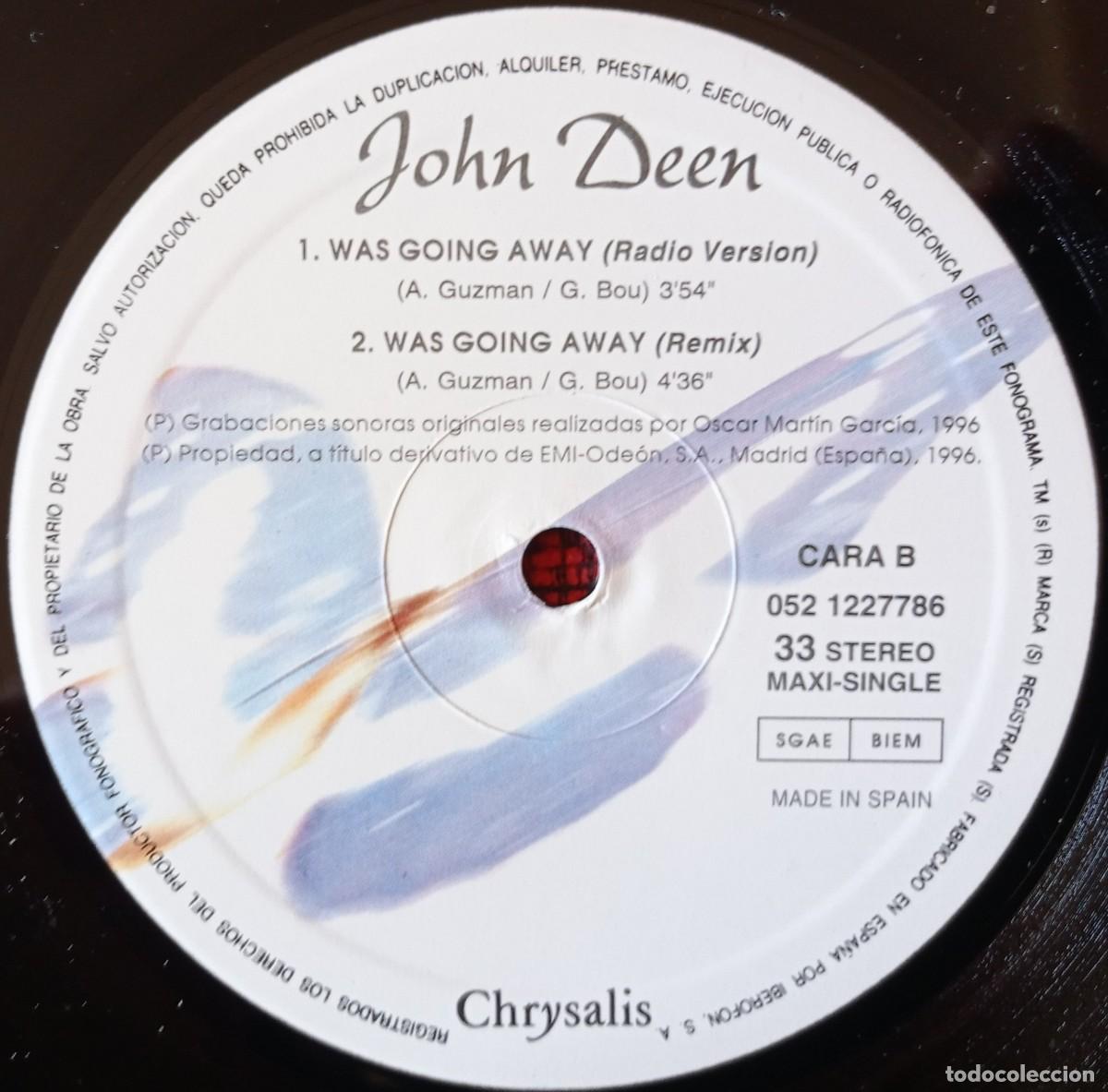 Discos de vinilo: JOHN DEEN ** Was Going Away ** MAXI SINGLE VINILO ORIGINAL 1996 - Foto 4
