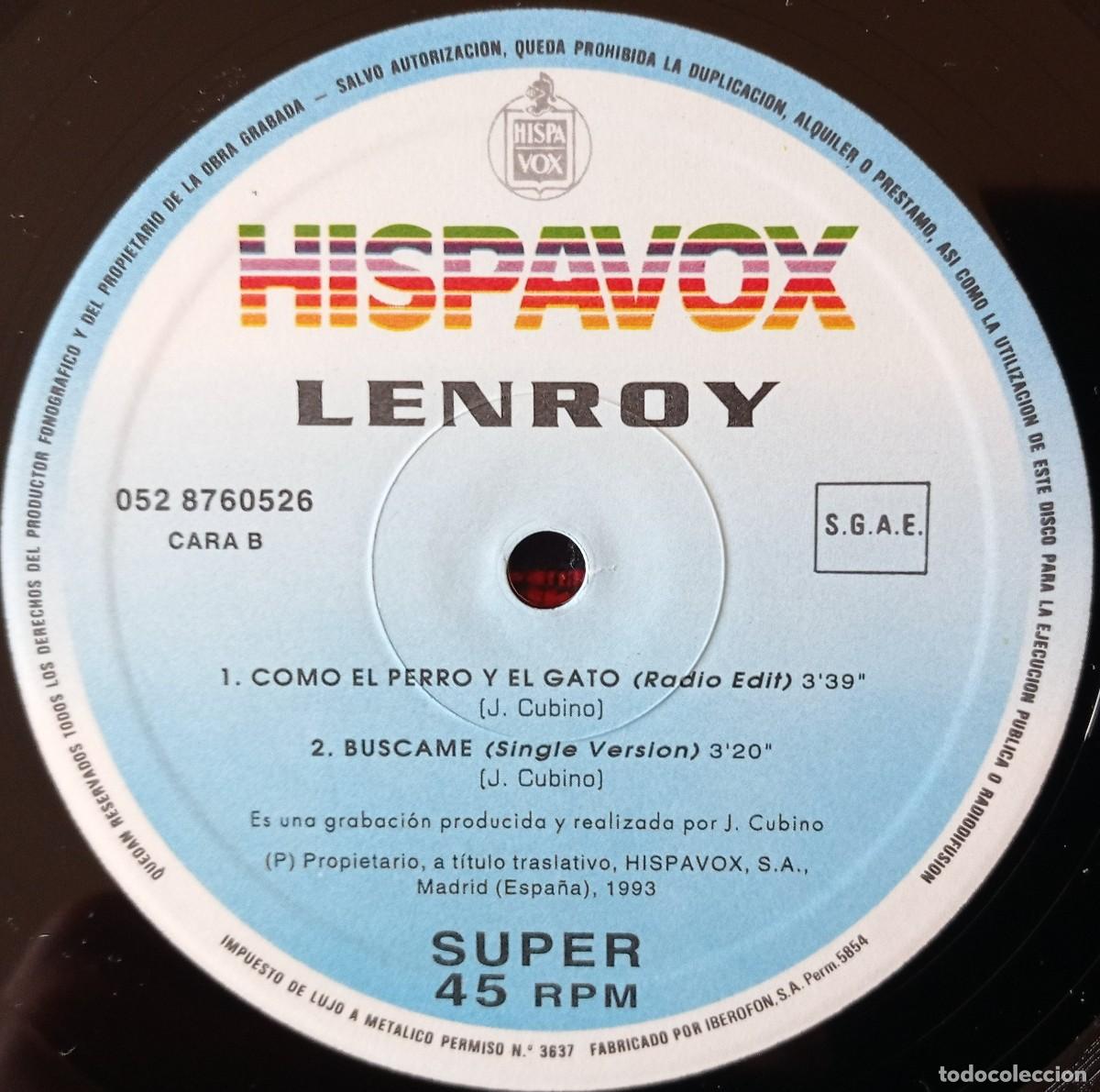 Discos de vinilo: LENROY ** Como El Perro y El Gato ** MAXI SINGLE VINILO ORIGINAL 1993 - Foto 4