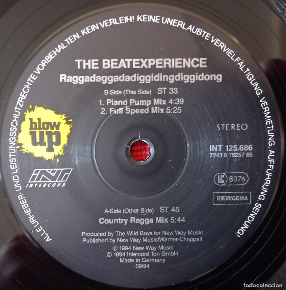 Discos de vinilo: THE BEAT EXPERIENCE *Raggadaggadadiggidingdig* MAXI SINGLE VINILO ORIGINAL 1994 - Foto 4