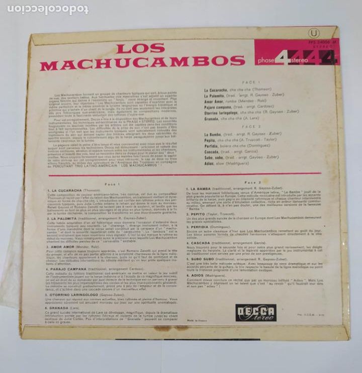 Discos de vinilo: LOS MACHUCAMBOS. LA CUCARACHA. LP. TDKLP11 - Foto 2
