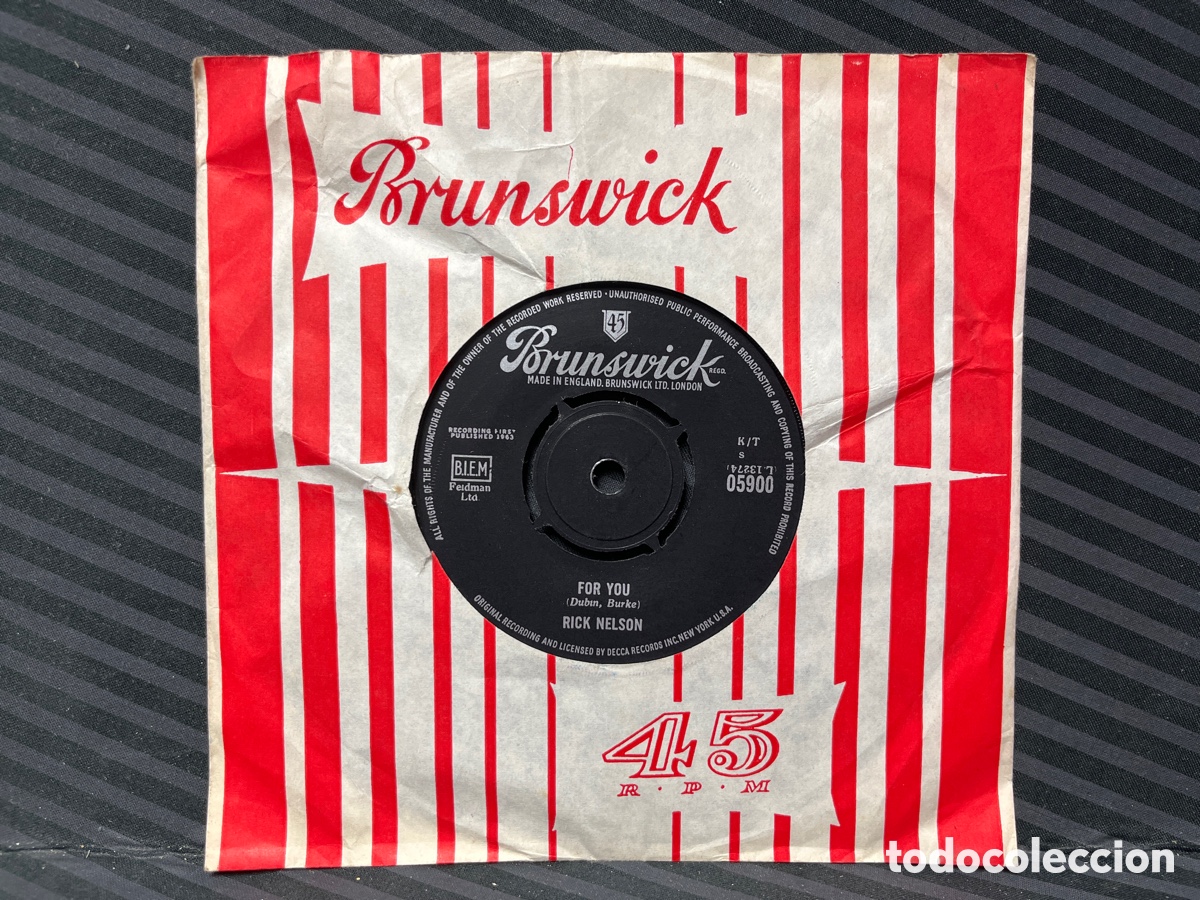 Discos de vinilo: Ricky Nelson - For You (7&rdquo;, Single) UK - Foto 1