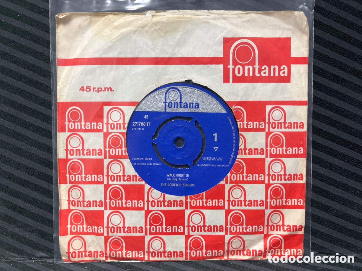 Discos de vinilo: The Rooftop Singers - Walk Right In (7&rdquo;, Single) UK - Foto 1