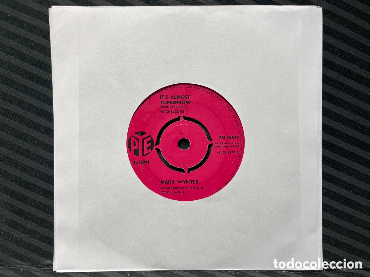 Discos de vinilo: Mark Wynter - Its Almost Tomorrow (7&rdquo;, Single) - Foto 1