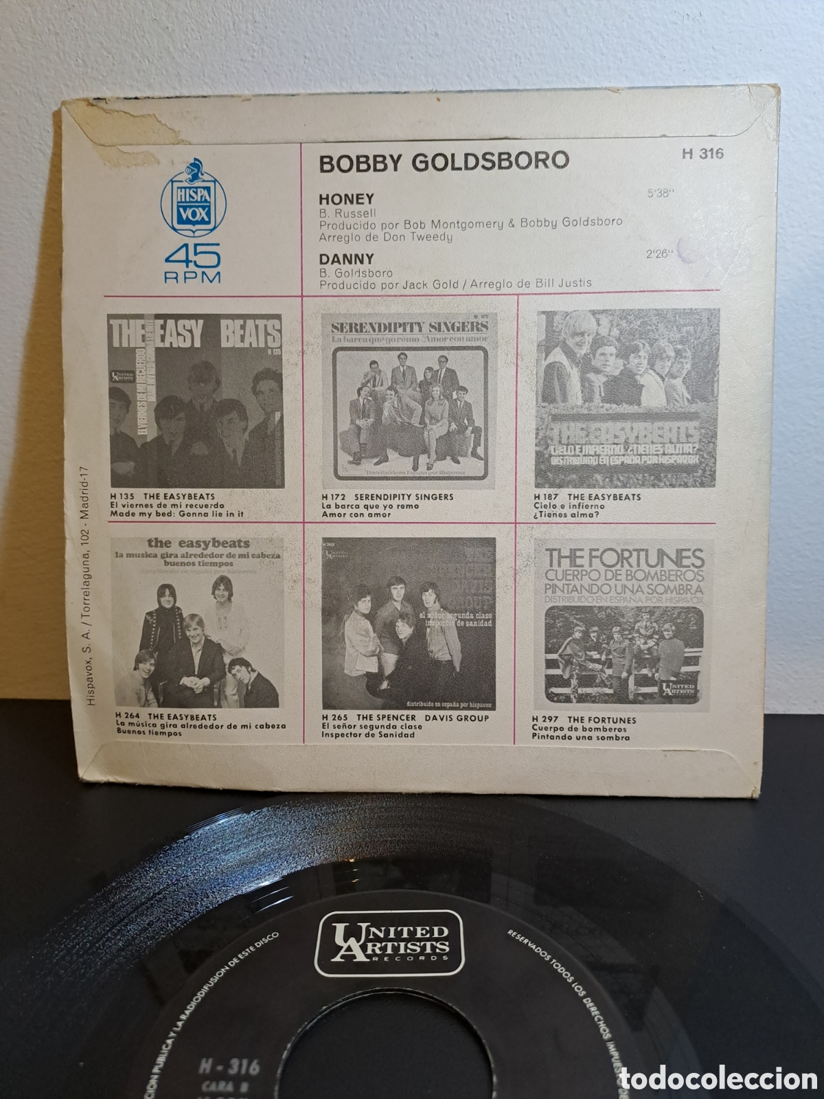 Discos de vinilo: *Bobby Goldsboro&nbsp;&ndash;&nbsp;Honey / Danny - Foto 2