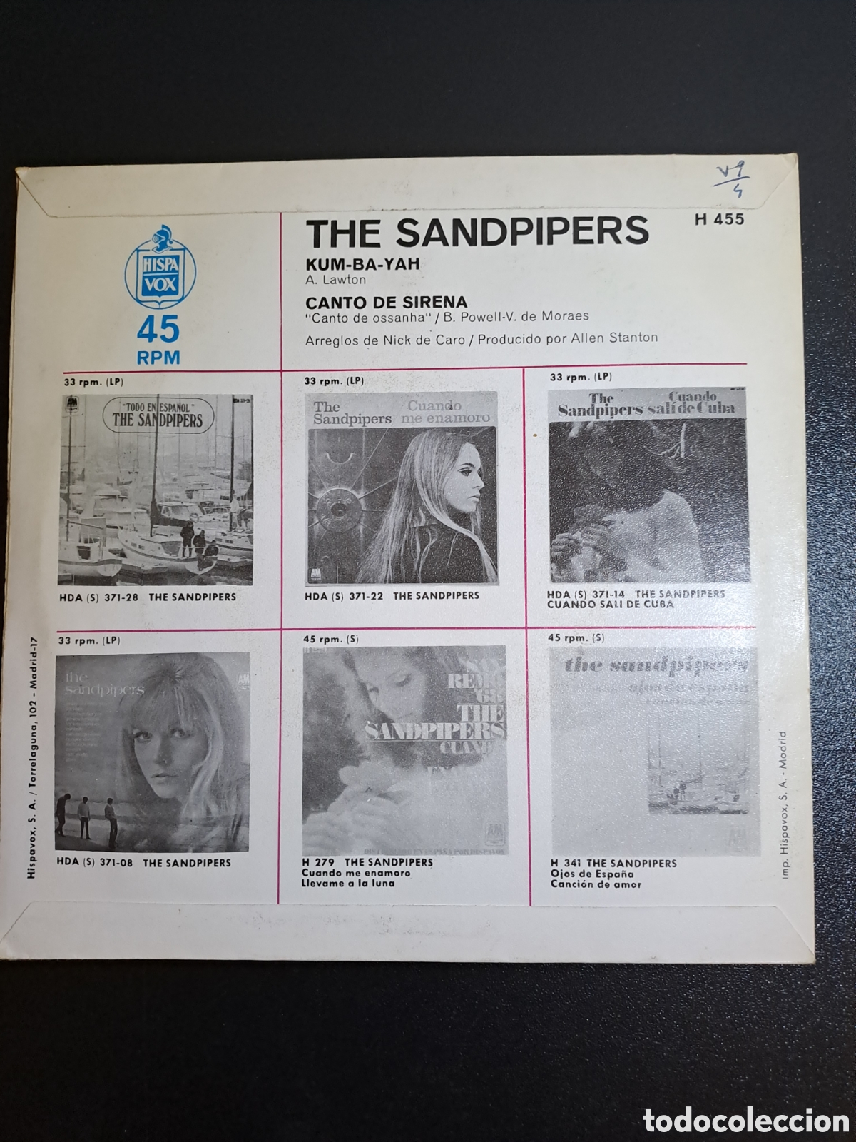 Discos de vinilo: **The Sandpipers&nbsp;&ndash;&nbsp;Kumbaya. - Foto 2