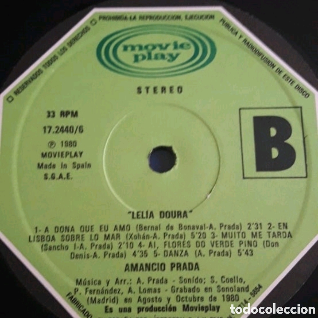 Discos de vinilo: Lp Amancio Prada. Leliadoura - Foto 4