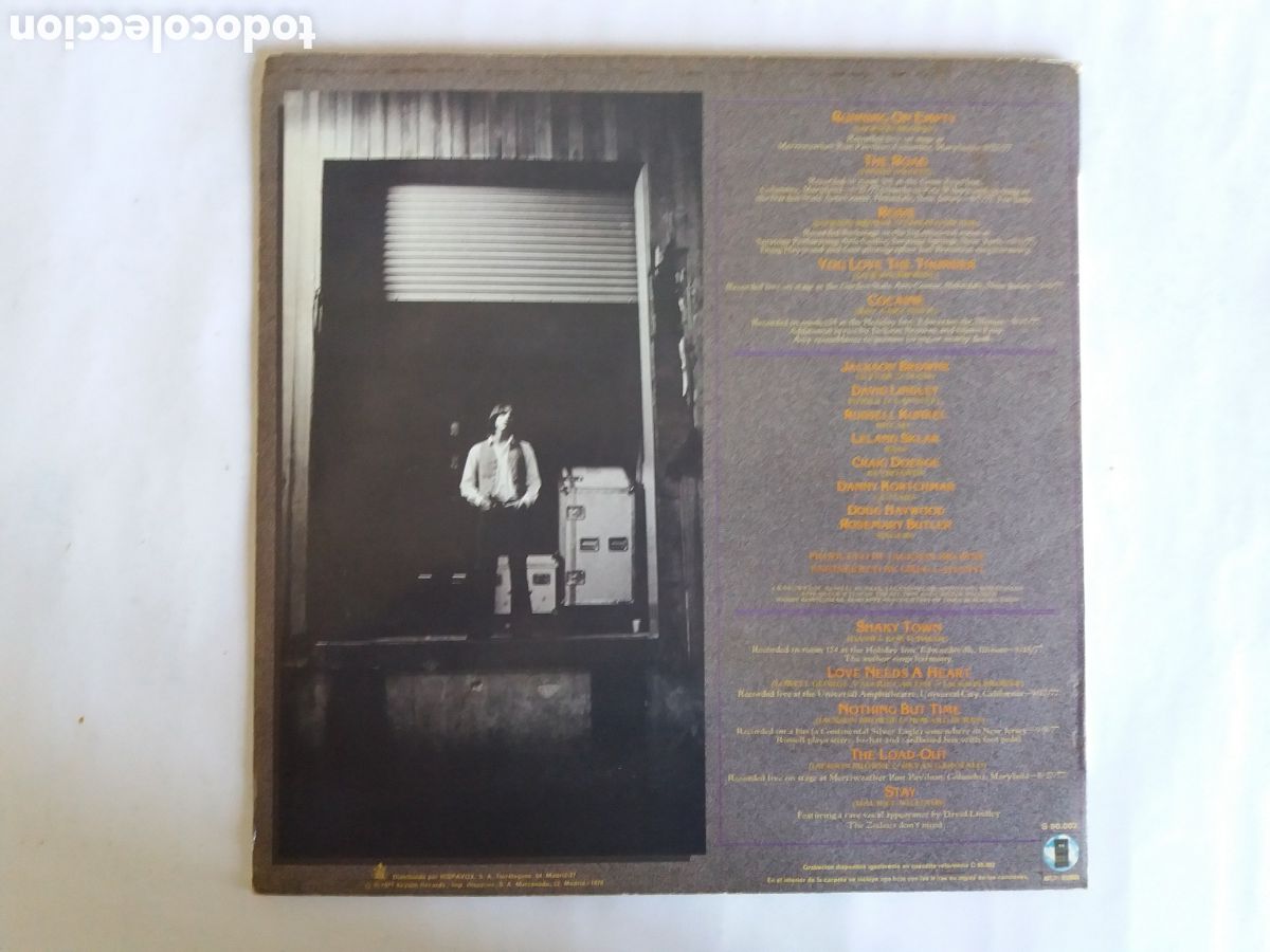 Discos de vinilo: JACKSON BROWNE. RUNNING ON EMPTY. HISPAVOX 1987. - Foto 3