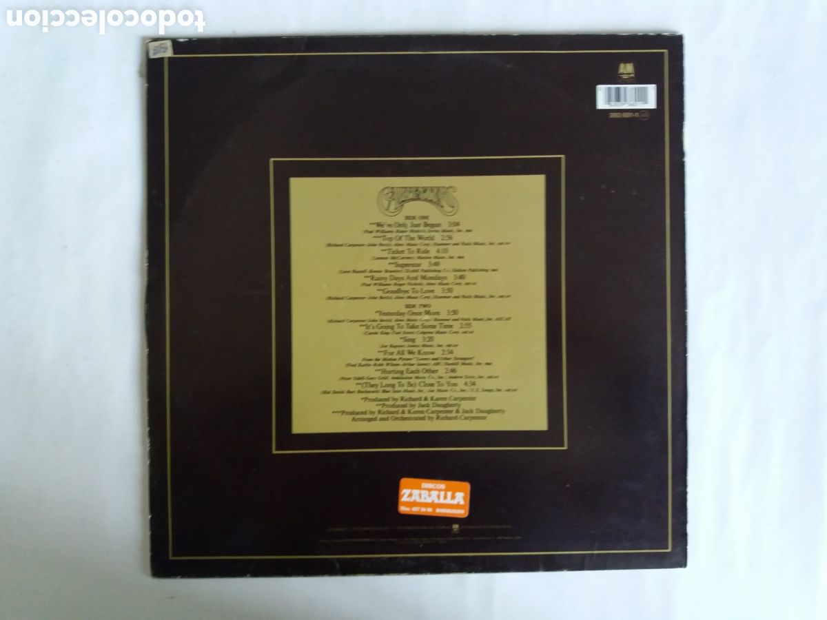 Discos de vinilo: CARPENTERS. THE SINGLES 1969-1973. POLYGRAM 1973 - Foto 3