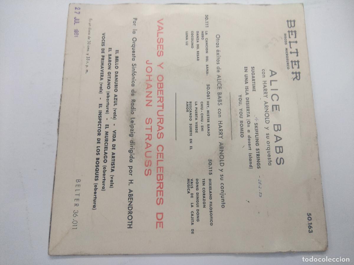 Discos de vinilo: ALICE BABS/SUGARTIME/SINGLE. - Foto 3
