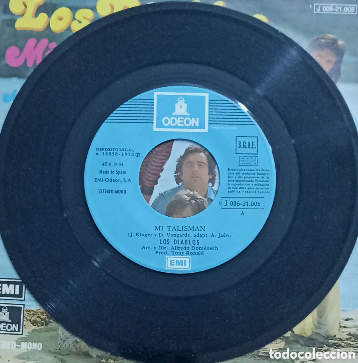Discos de vinilo: SINGLE LOS DIABLOS - MI TALISM&Aacute;N - ODEON 1973 - Foto 3