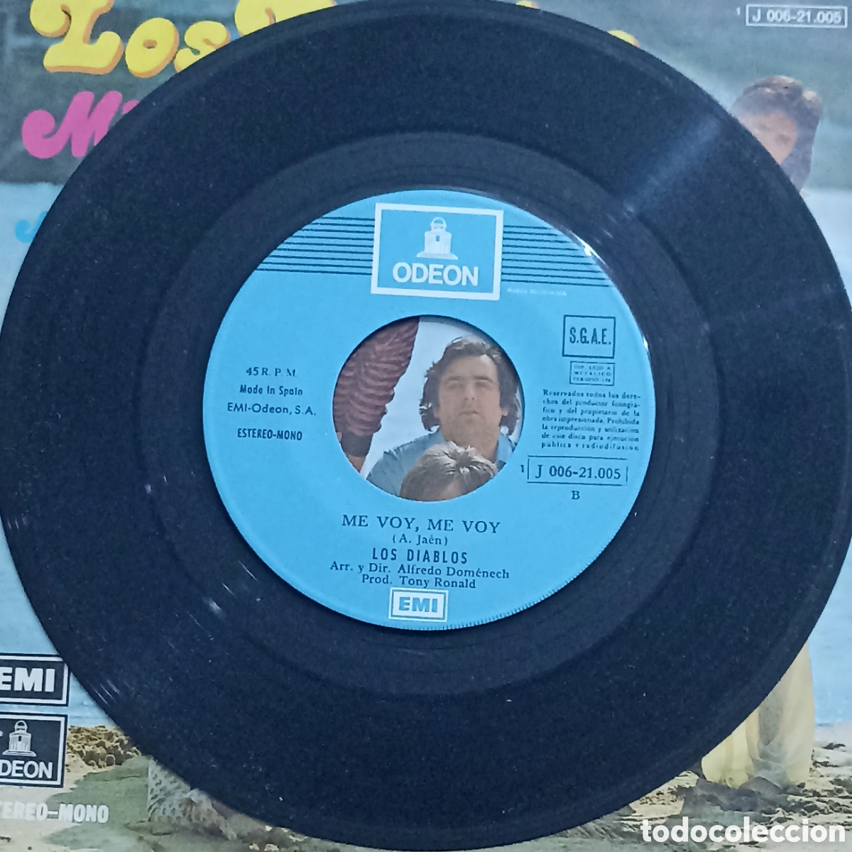 Discos de vinilo: SINGLE LOS DIABLOS - MI TALISM&Aacute;N - ODEON 1973 - Foto 4