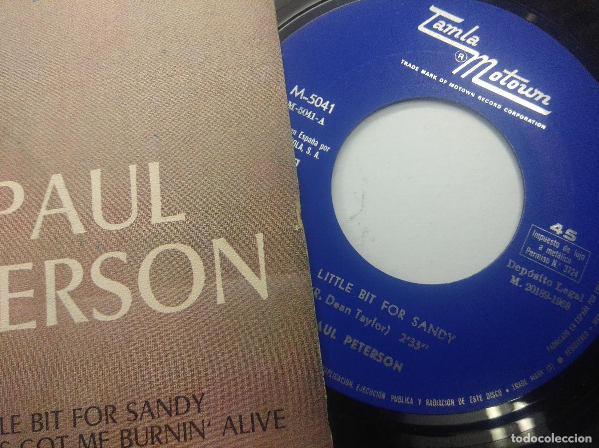 Discos de vinilo: PAUL PETERSON/A LITTLE BIT FOR SANDY/SINGLE. - Foto 2