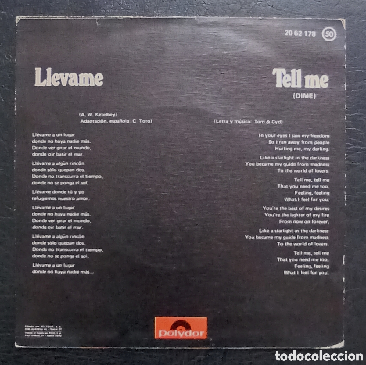 Discos de vinilo: SINGLE TOTTIS - LLEVAME - POLYDOR 1975 - Foto 2