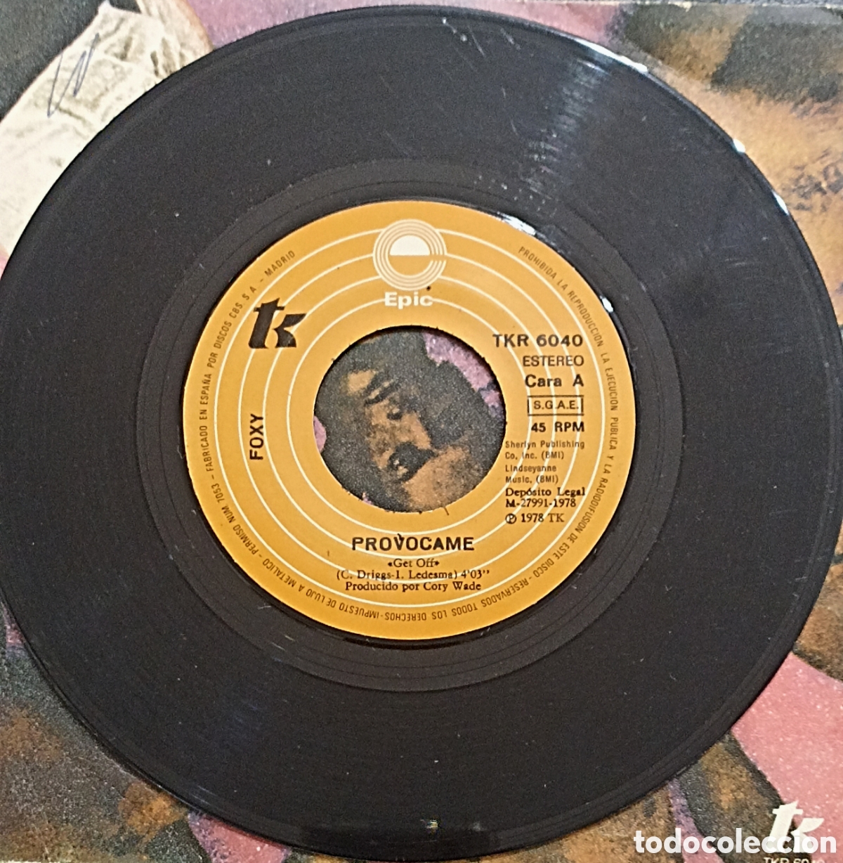 Discos de vinilo: SINGLE FOXY - PROVOCAME - EPIC 1978 - Foto 3