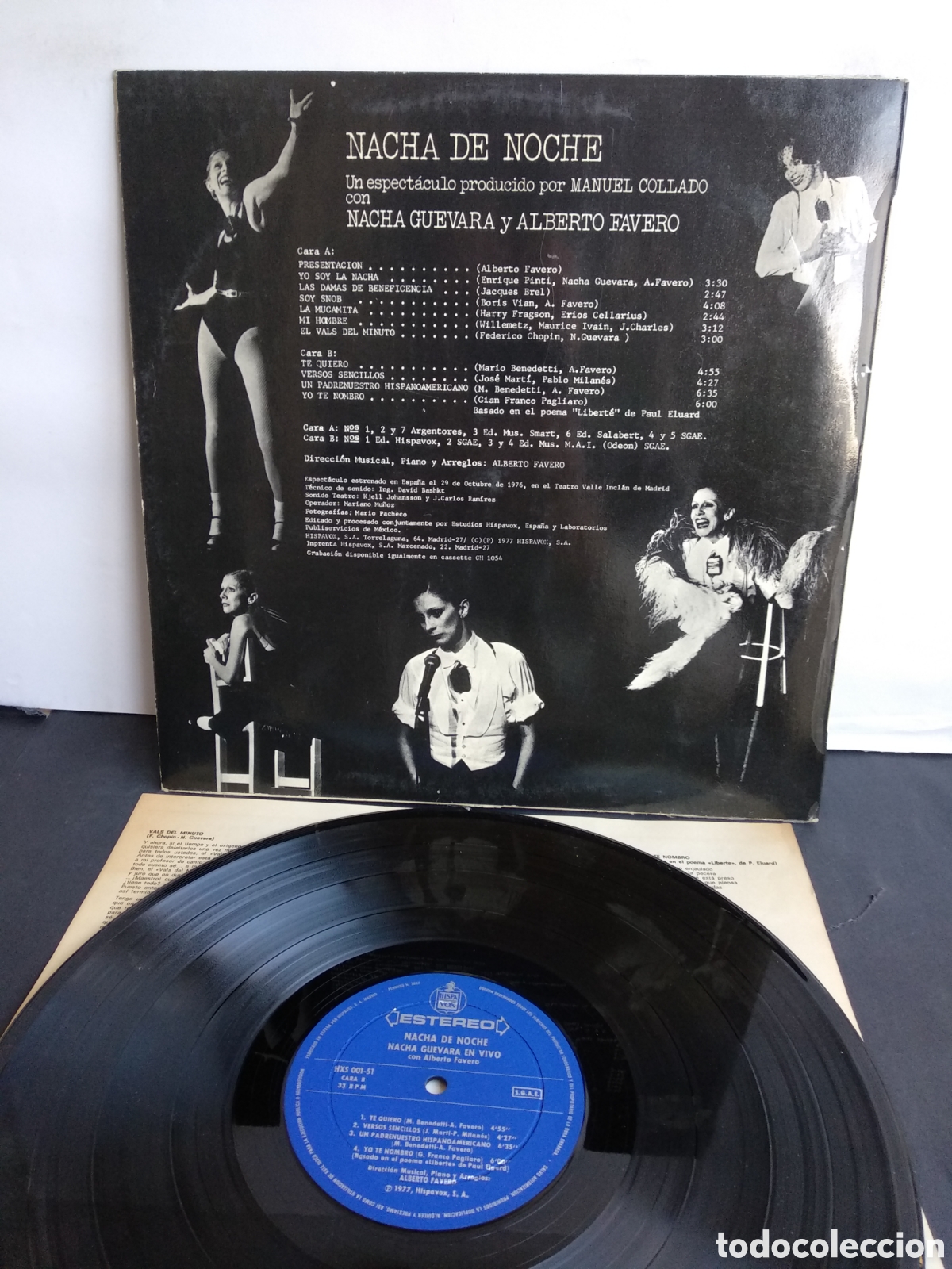 Discos de vinilo: *NACHA DE NOCHE, SPAIN, HISPAVOX, 1977, LC.1 - Foto 2