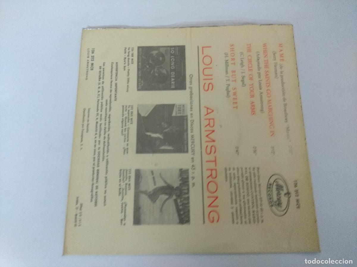 Discos de vinilo: LOUIS ARMSTRONG/MAME/SINGLE. - Foto 3