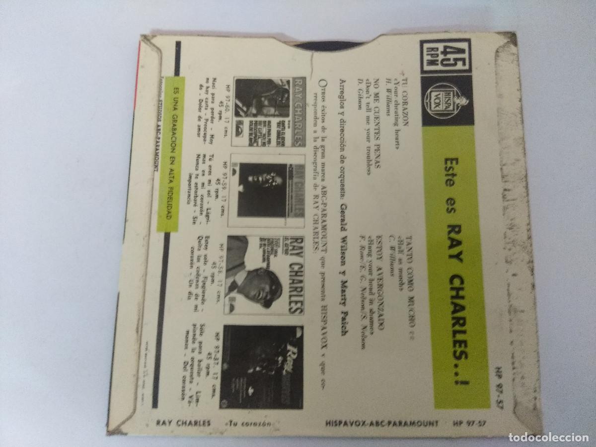 Discos de vinilo: RAY CHARLES/TU CORAZON/SINGLE. - Foto 3