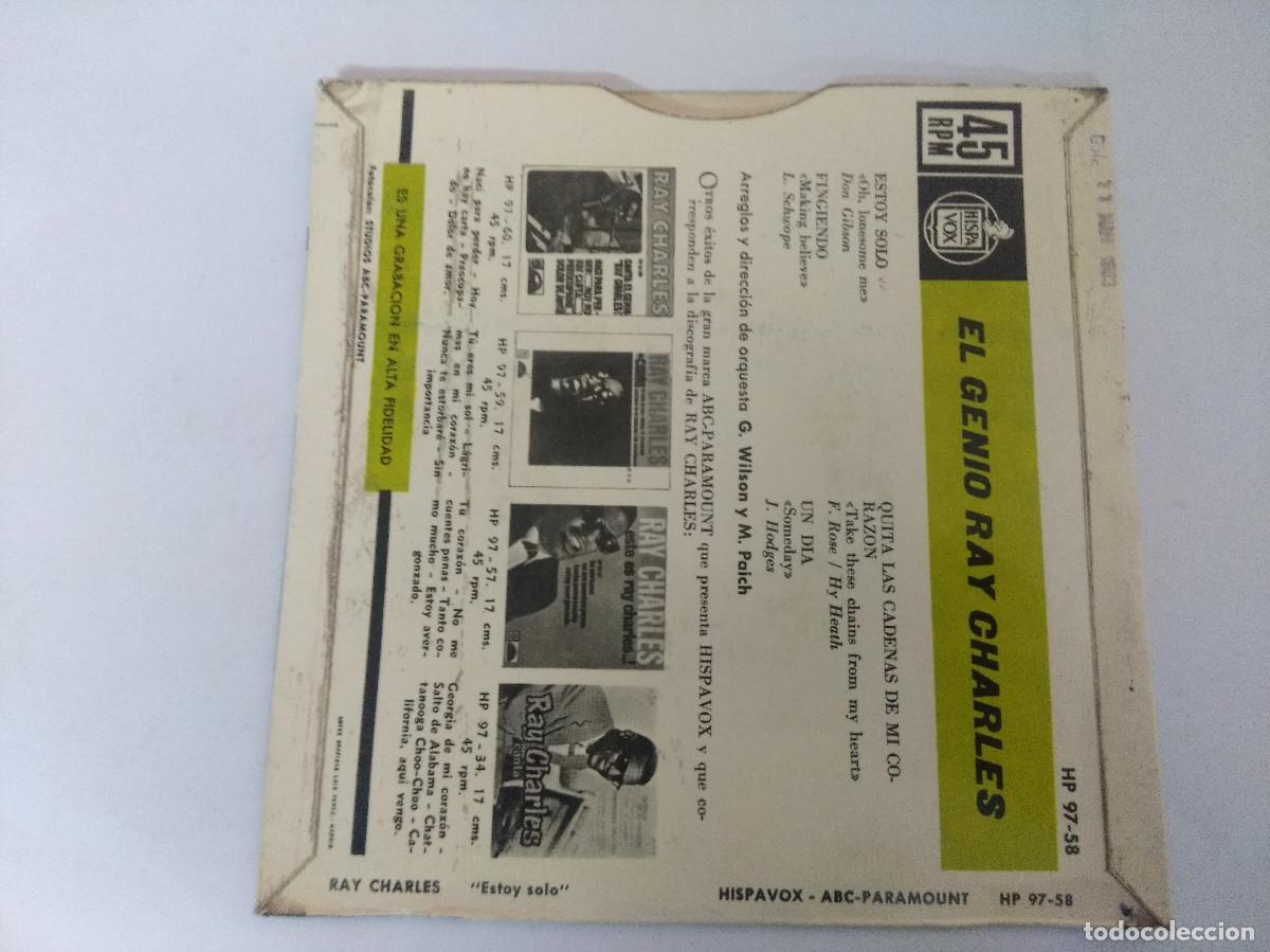 Discos de vinilo: RAY CHARLES/ESTOY SOLO/SINGLE. - Foto 3